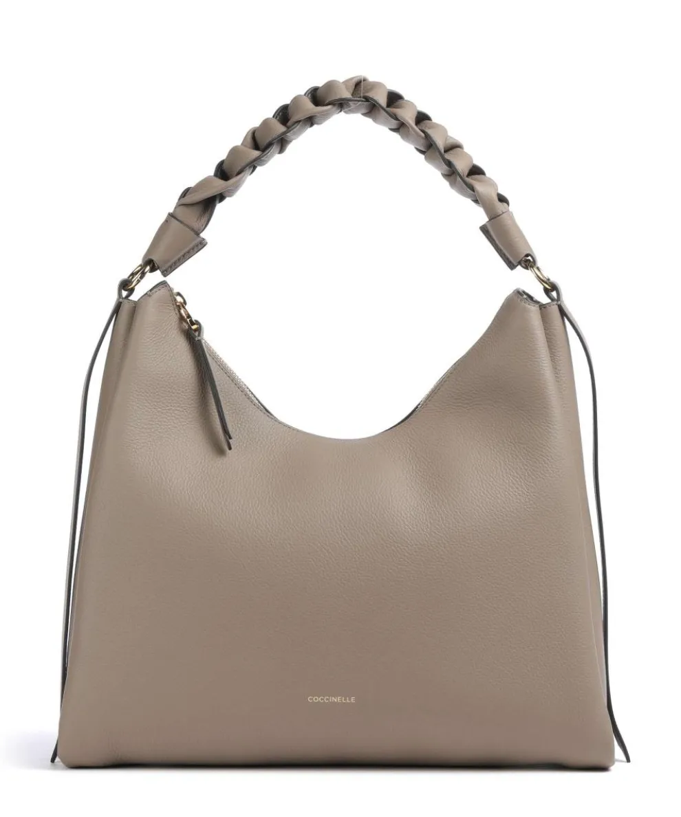 Boheme Grana Double Hobo bag grained leather taupe