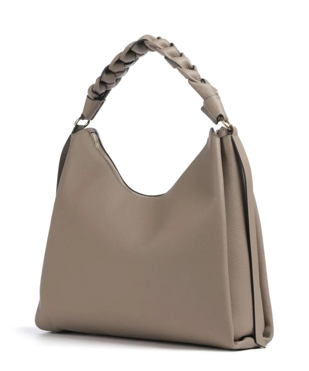 Boheme Grana Double Hobo bag grained leather taupe