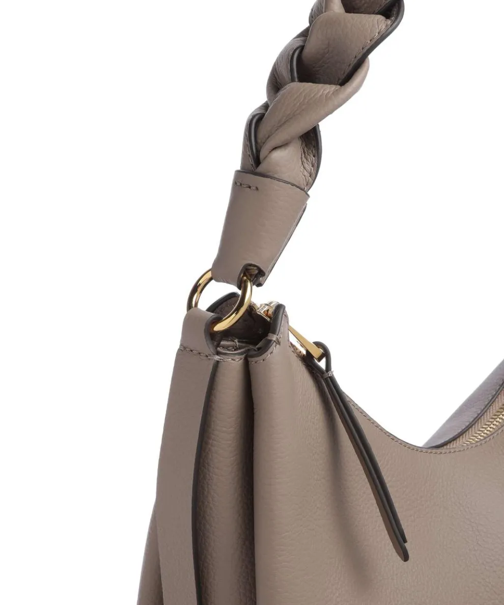 Boheme Grana Double Hobo bag grained leather taupe