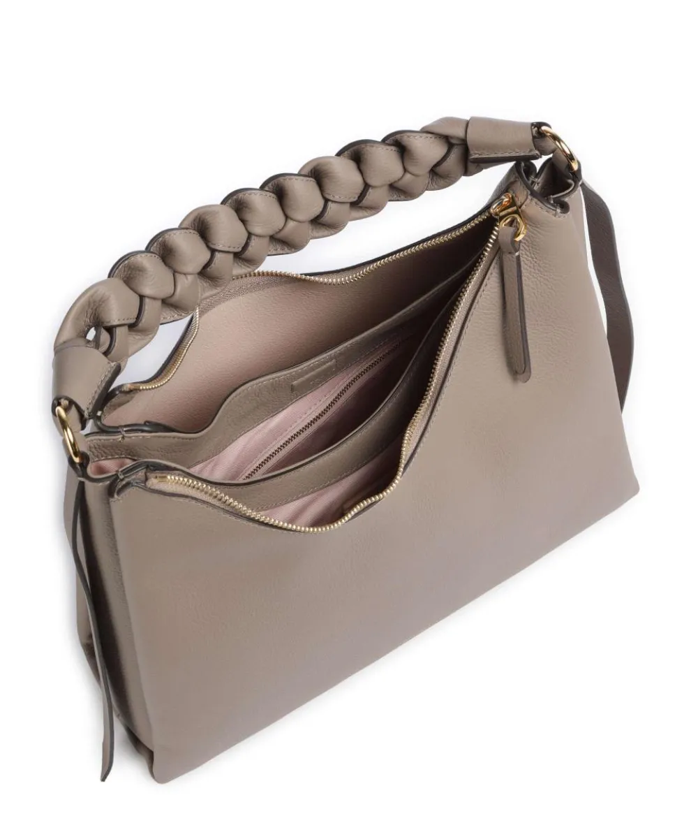Boheme Grana Double Hobo bag grained leather taupe