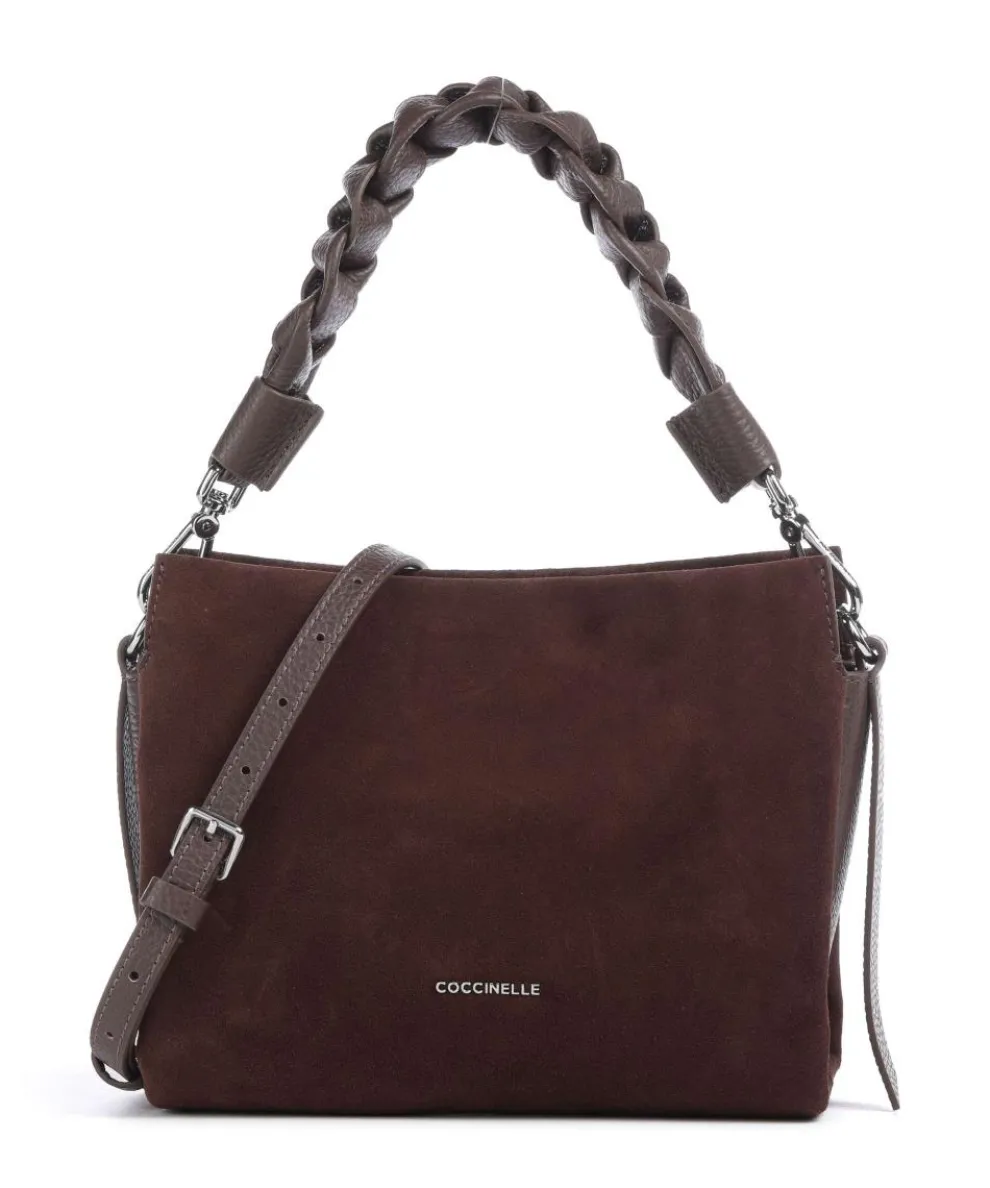 Boheme Suede Handbag brushed cow leather dark brown