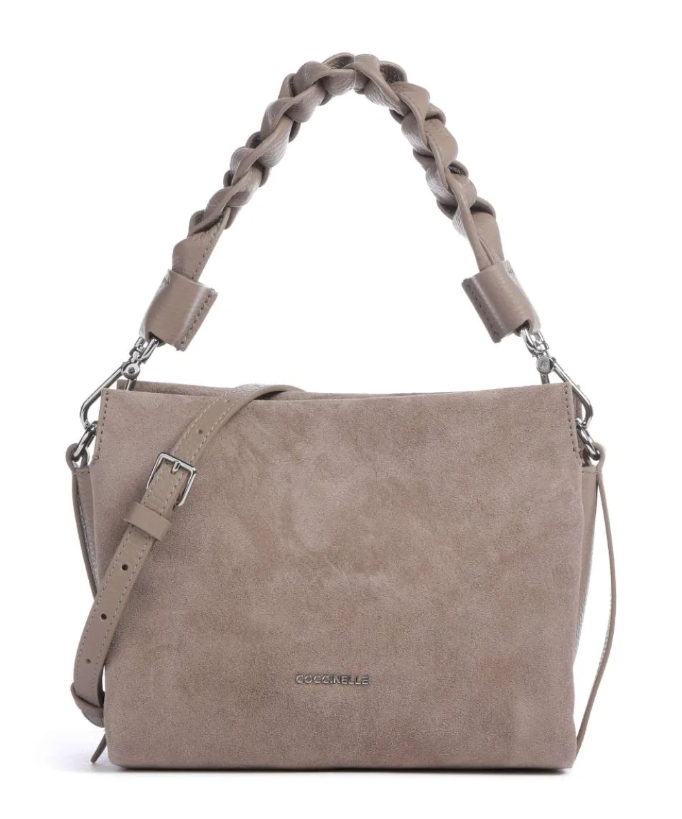 Boheme Suede Handbag brushed cow leather taupe