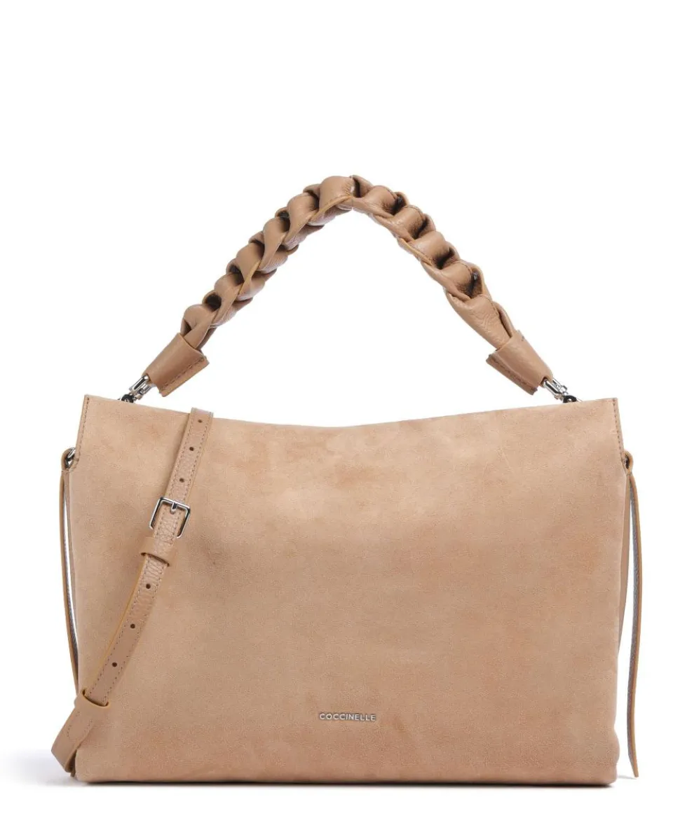 Boheme Suede Hobo bag brushed cow leather light brown