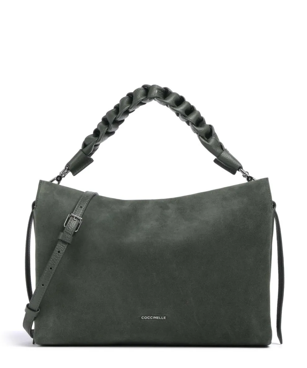 Boheme Suede Hobo bag brushed cow leather dark green