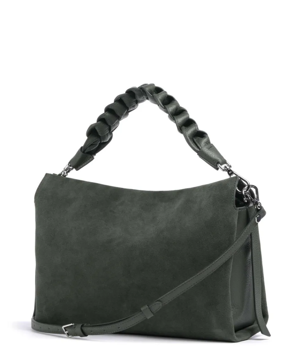Boheme Suede Hobo bag brushed cow leather dark green