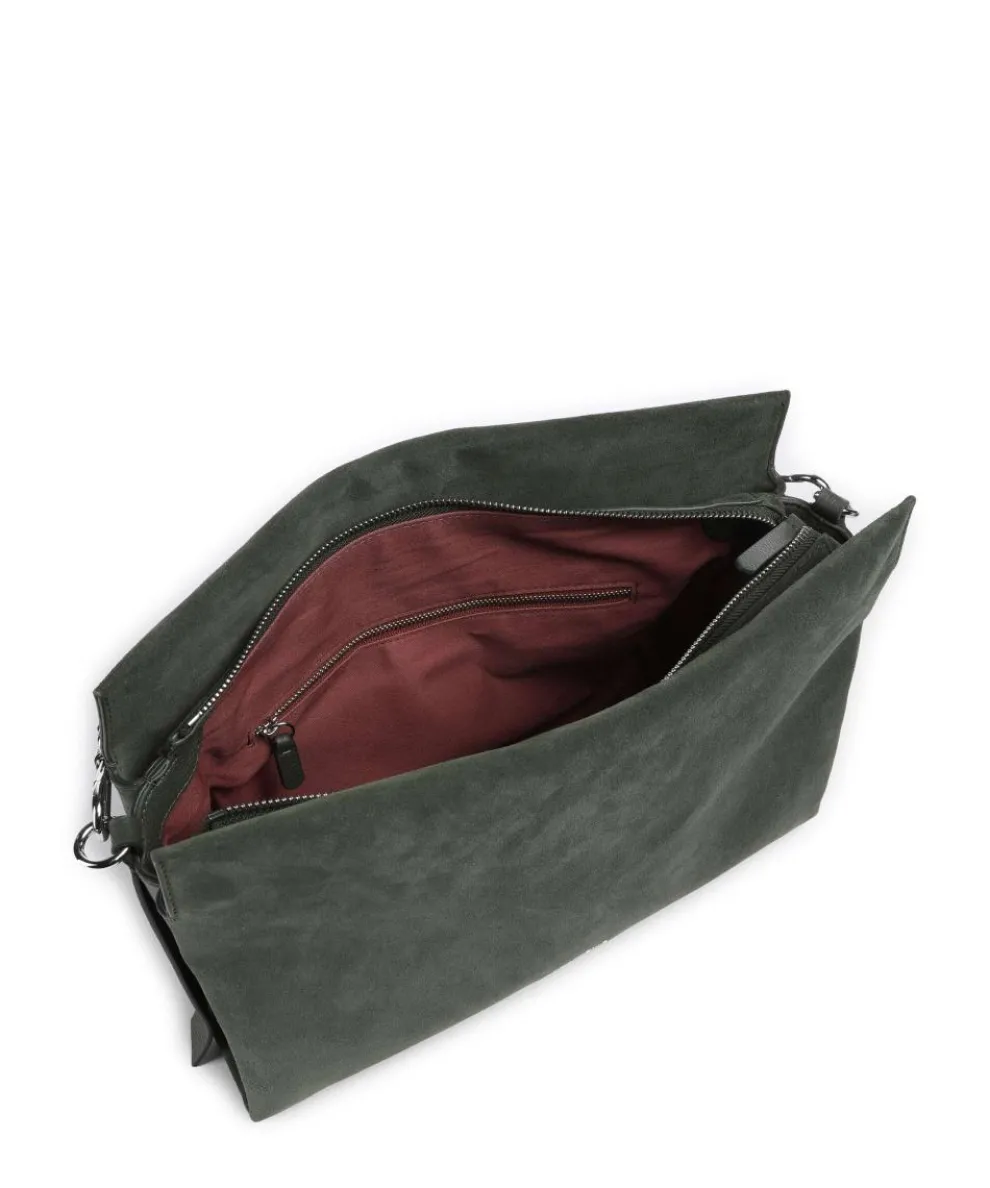 Boheme Suede Hobo bag brushed cow leather dark green