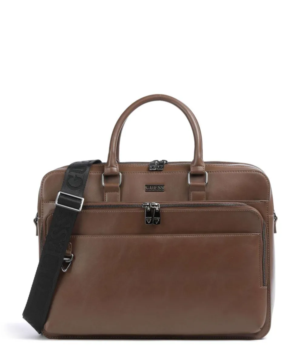 Boston Briefcase 15″ imitation leather dark brown