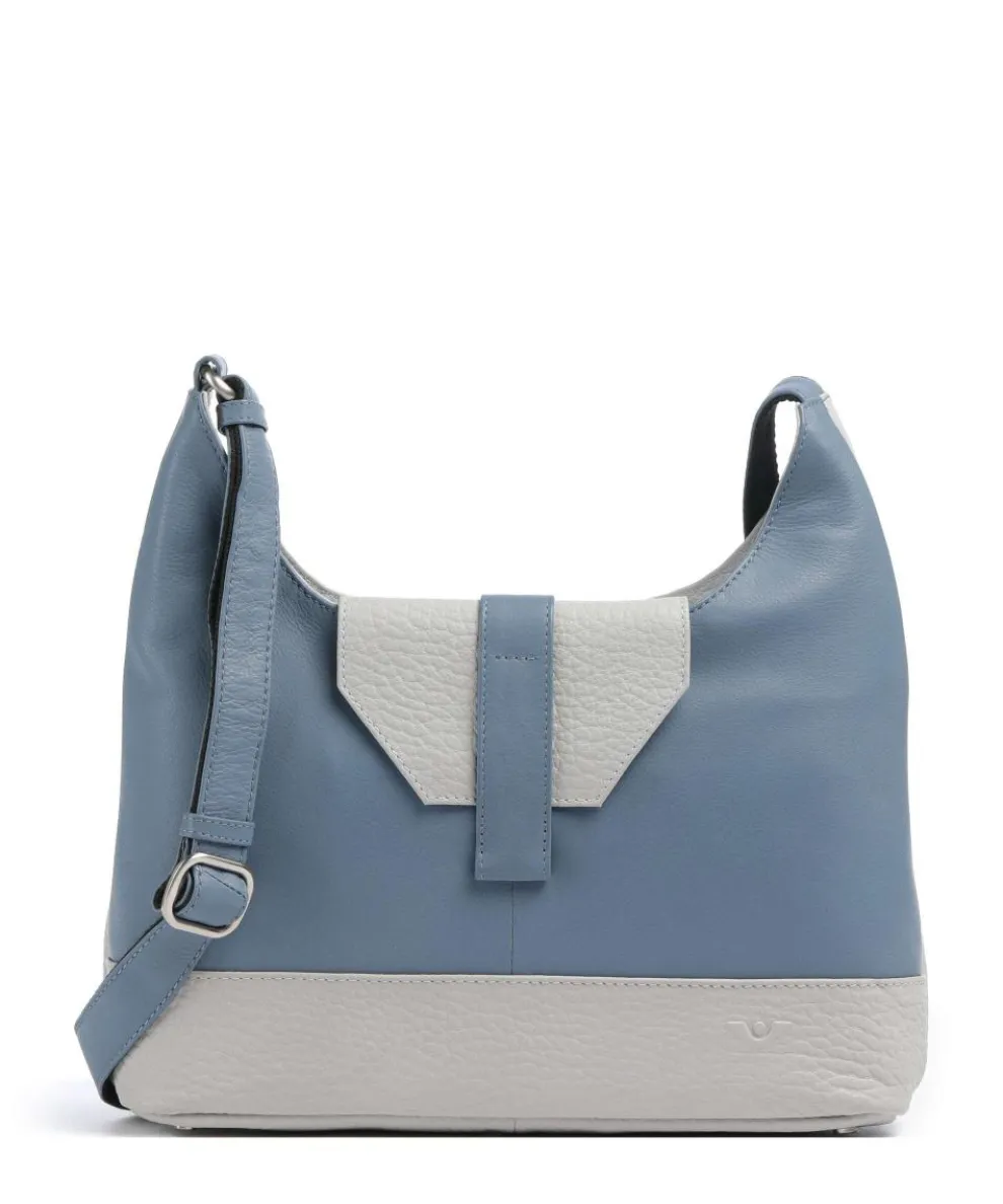 Boston Crossbody bag grained leather light grey