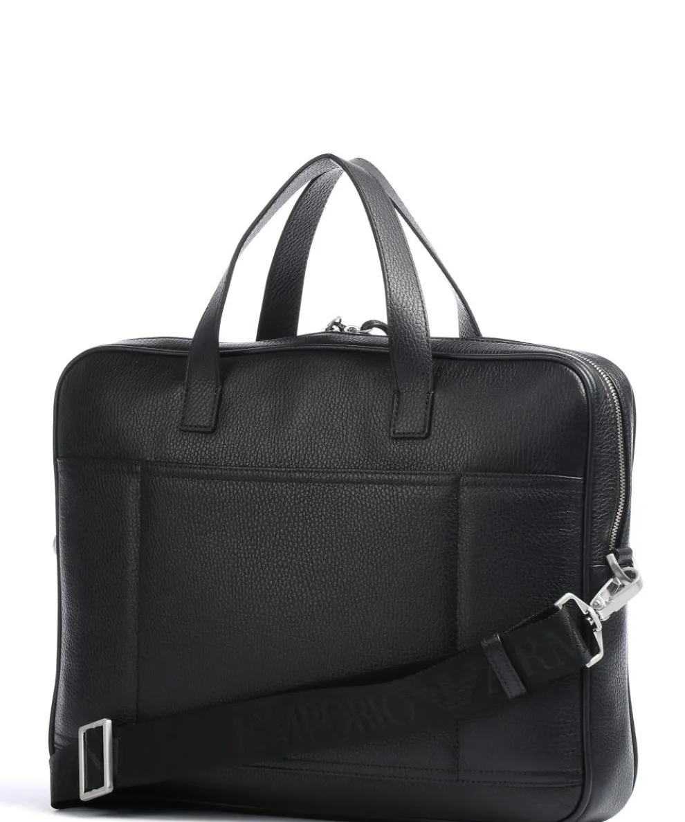 Briefcase 15″ grained leather black