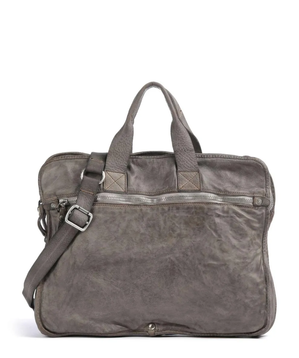 Briefcase fine grain cow leather stone