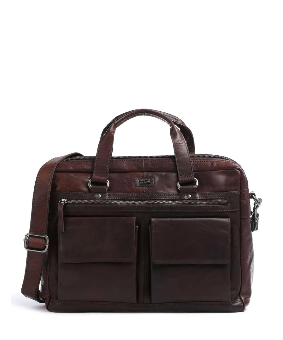 Bronco Briefcase 16″ grained leather dark brown