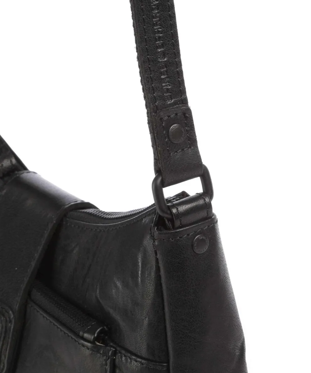 Bronco Carlia Crossbody bag fine grain leather black