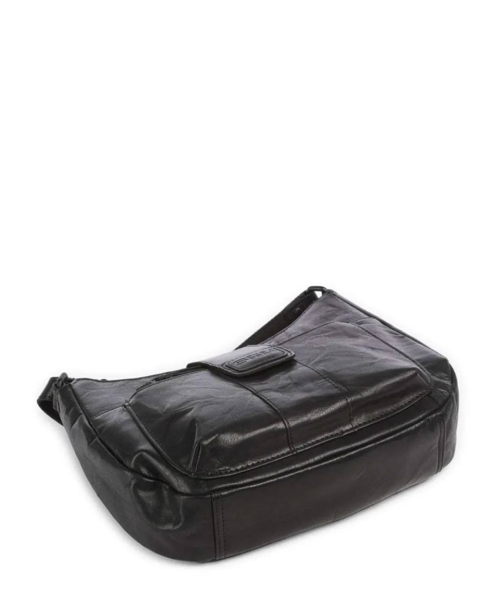 Bronco Carlia Crossbody bag fine grain leather black