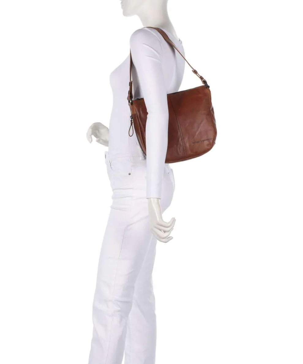 Bronco Carmen Shoulder bag fine grain leather cognac