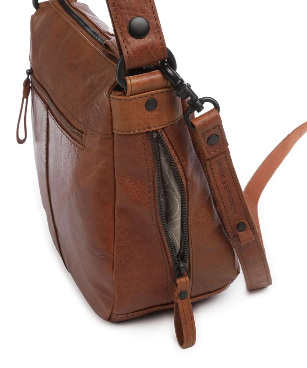 Bronco Carmen Shoulder bag fine grain leather cognac