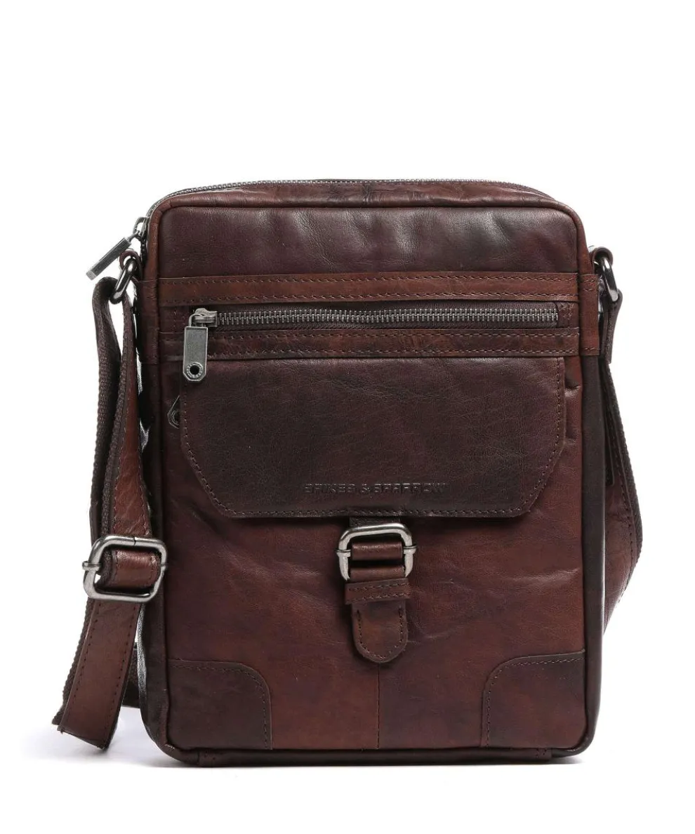 Bronco Crossbody bag grained leather dark brown