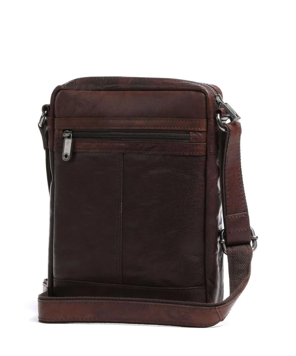 Bronco Crossbody bag grained leather dark brown