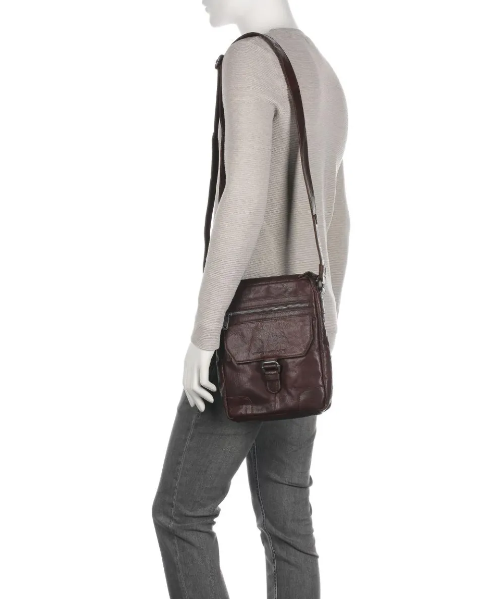 Bronco Crossbody bag grained leather dark brown