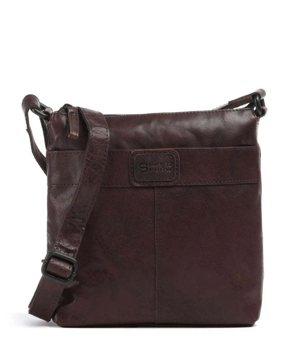 Bronco Deborah Crossbody bag fine grain leather dark brown