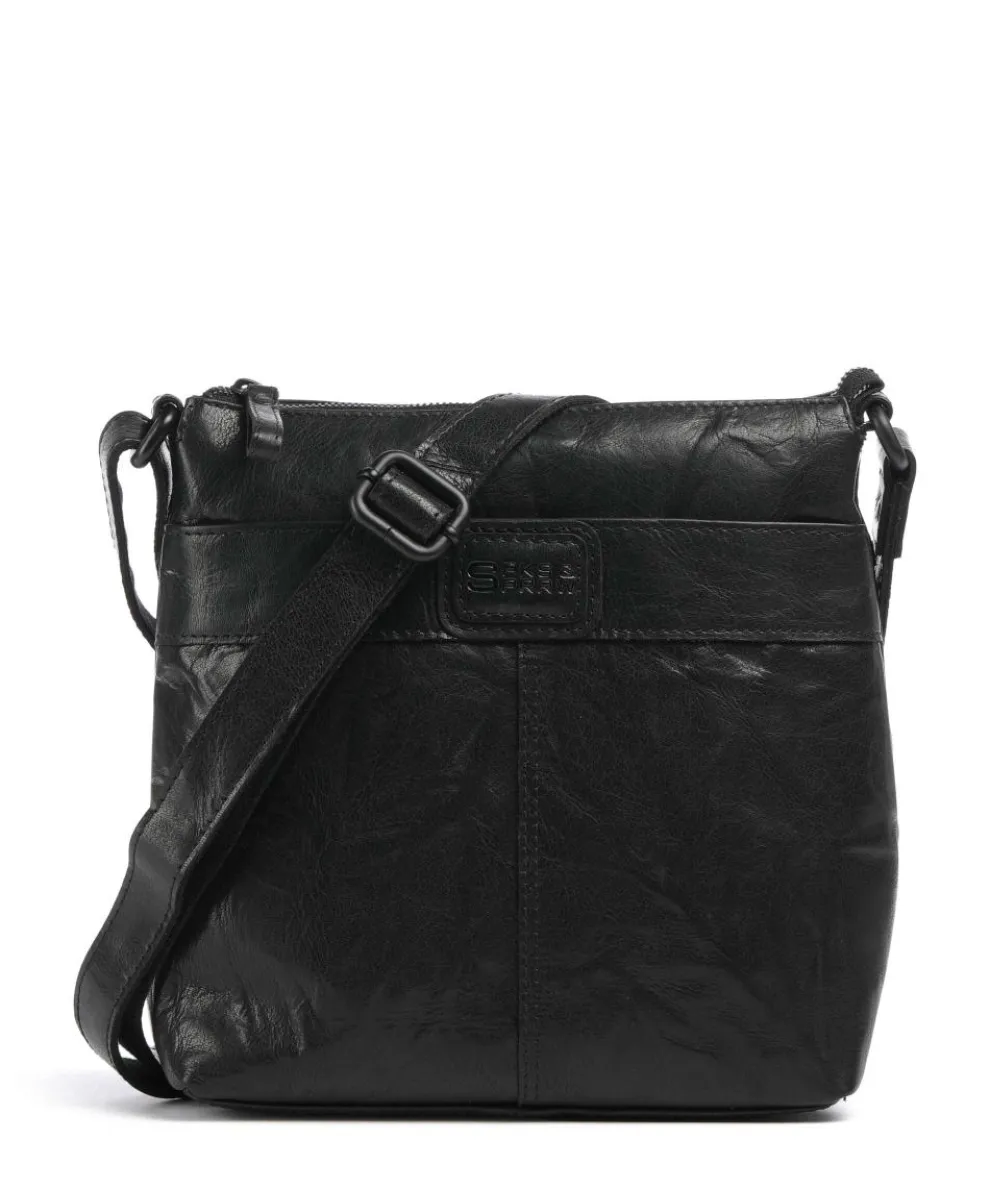 Bronco Deborah Crossbody bag fine grain leather black