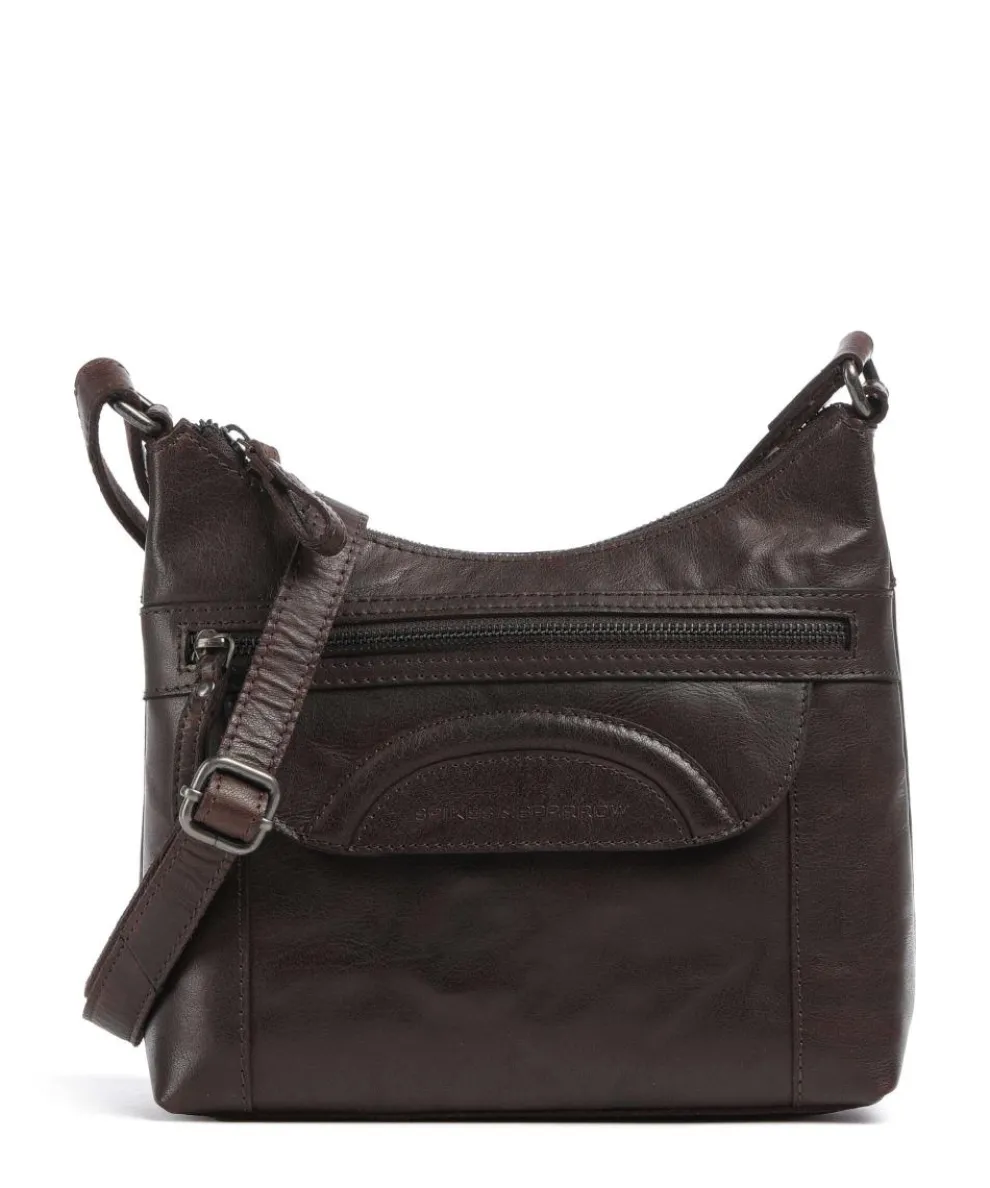 Bronco Elien Crossbody bag fine grain leather dark brown