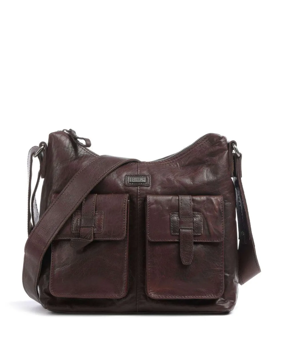 Bronco Hobo bag grained leather dark brown