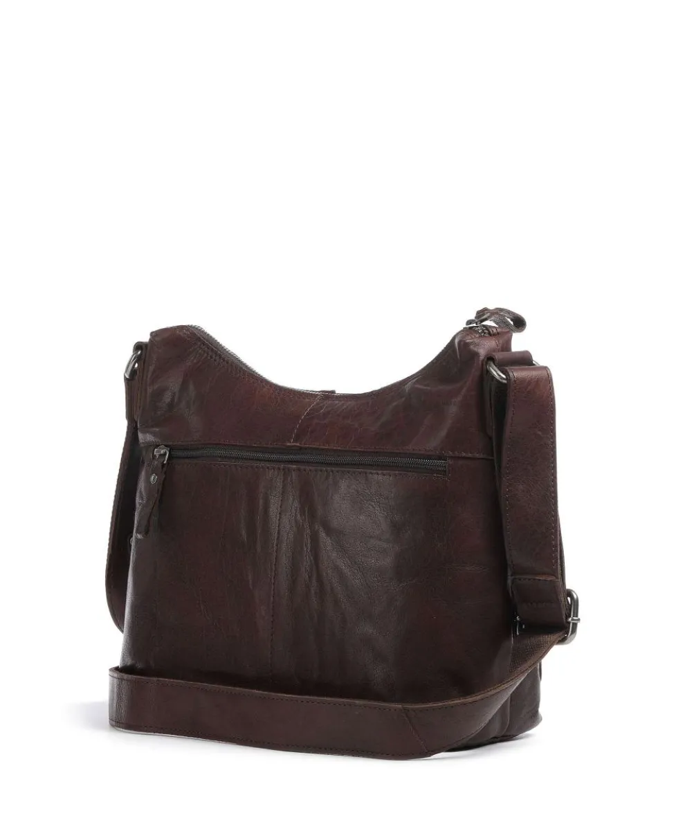 Bronco Hobo bag grained leather dark brown
