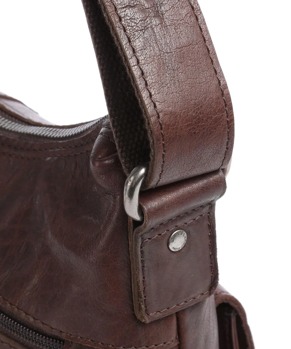 Bronco Hobo bag grained leather dark brown