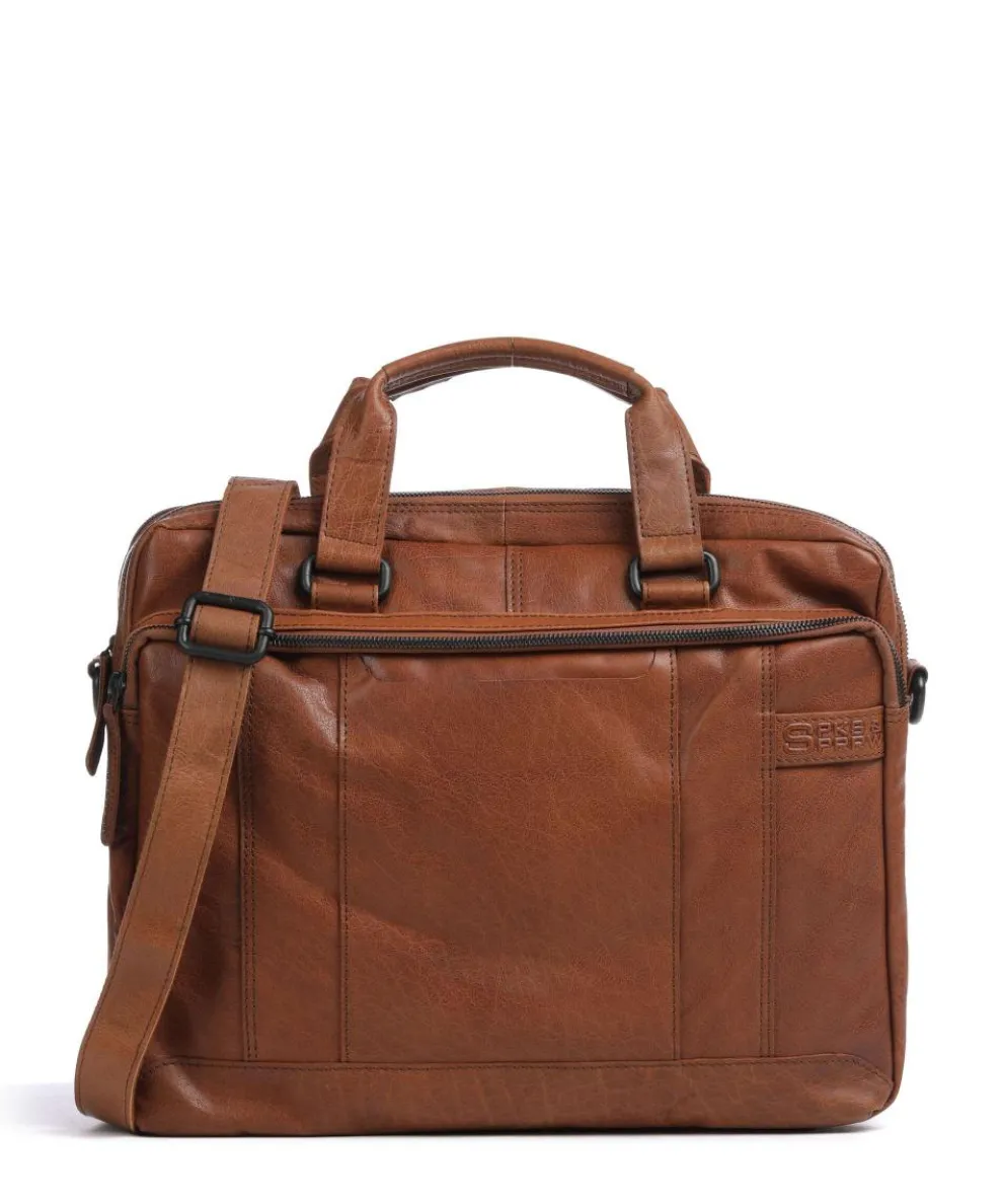 Bronco Kharter Laptop bag 15″ grained leather brown