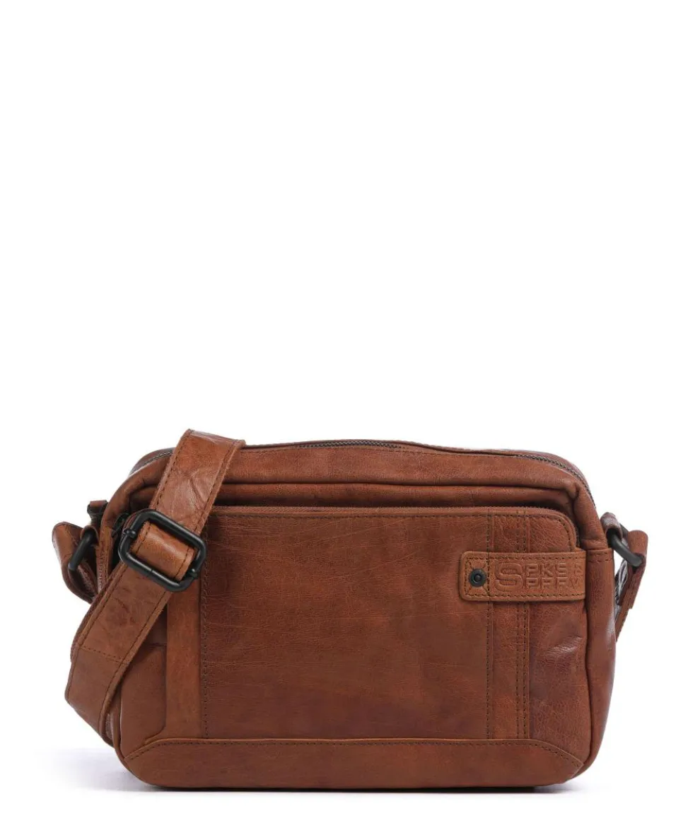 Bronco Kyrillos Crossbody bag grained leather brown