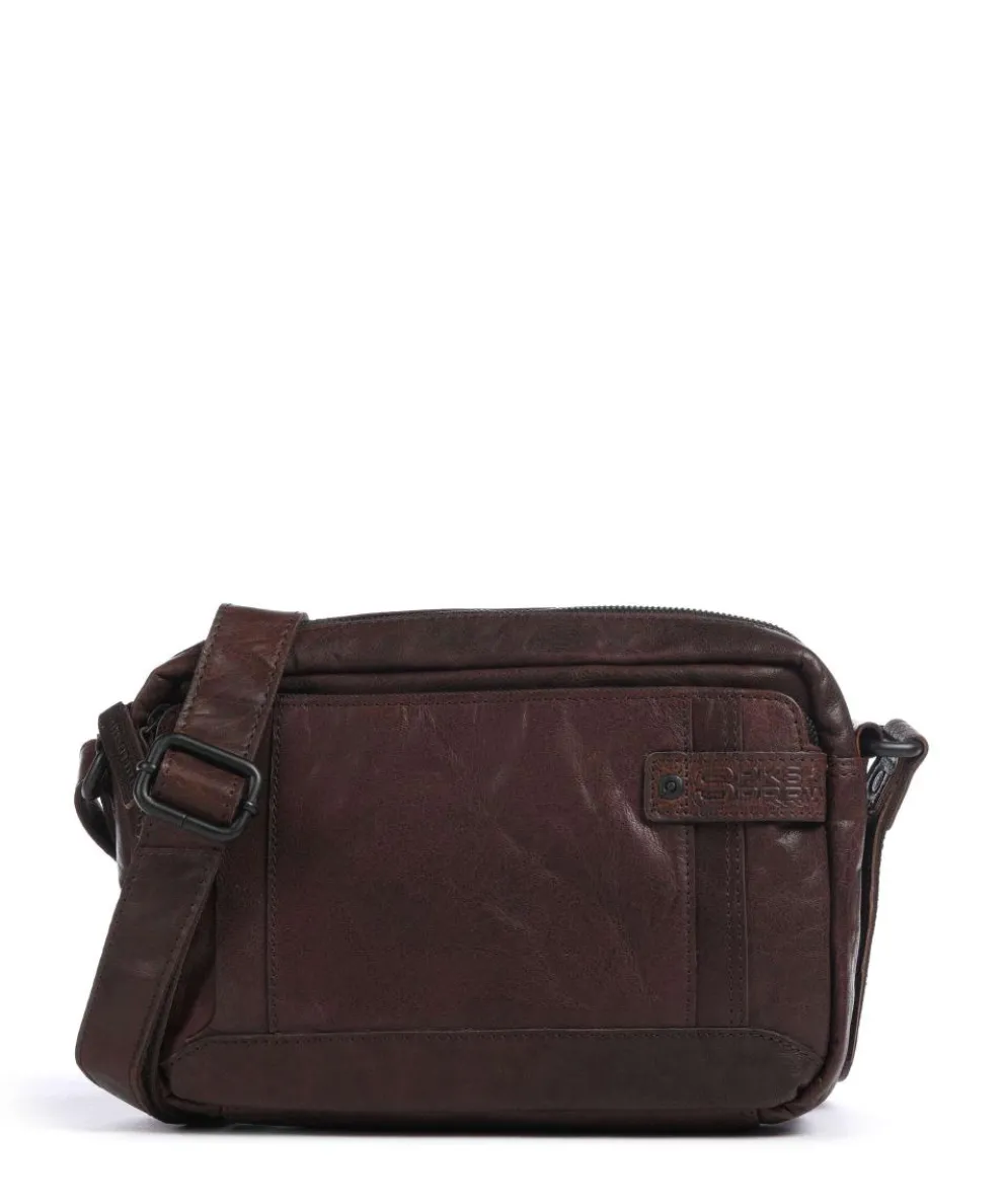 Bronco Kyrillos Crossbody bag grained leather dark brown