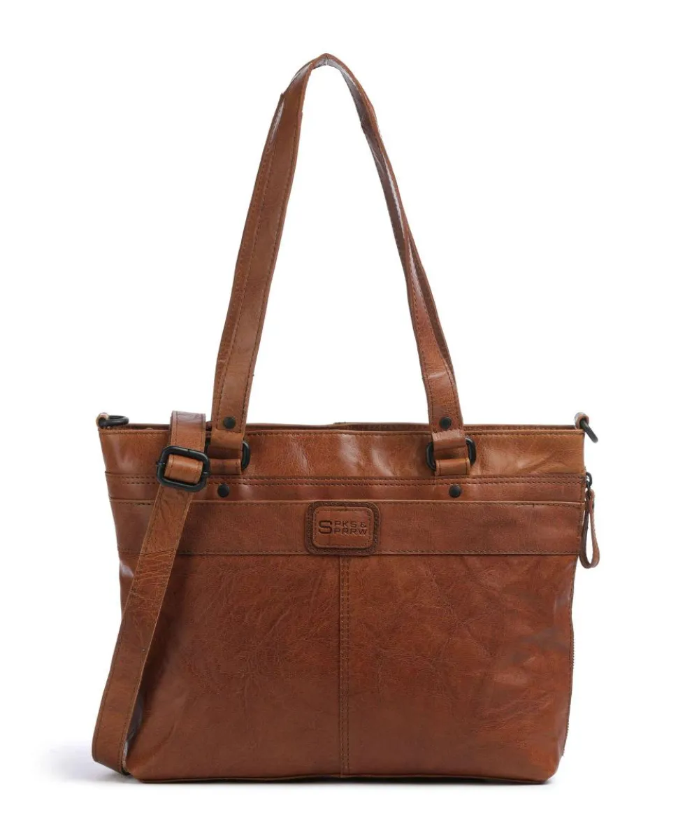 Bronco Lavendar Tote bag 13″ fine grain leather cognac