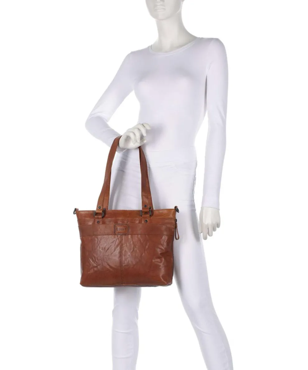 Bronco Lavendar Tote bag 13″ fine grain leather cognac