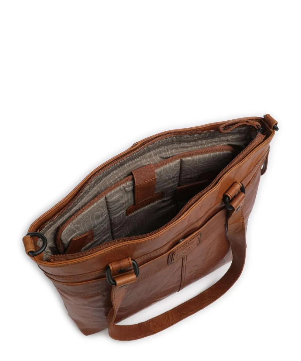 Bronco Lavendar Tote bag 13″ fine grain leather cognac