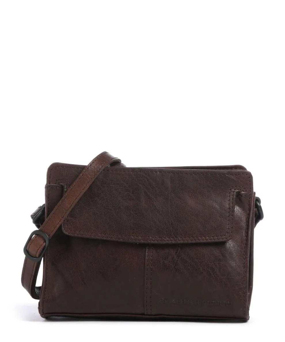 Bronco Leyla Crossbody bag fine grain leather dark brown