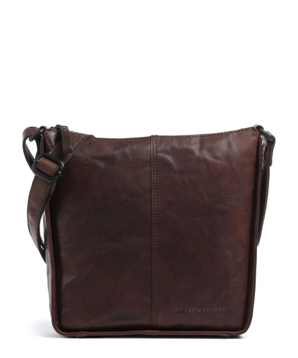 Bronco Titia Crossbody bag grained leather dark brown