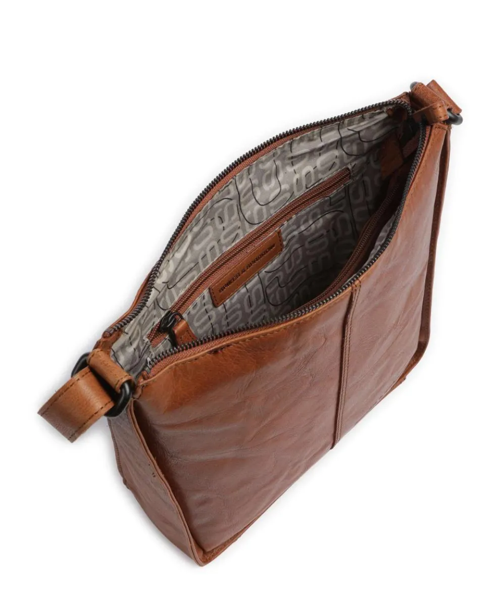 Bronco Titia Crossbody bag grained leather brown
