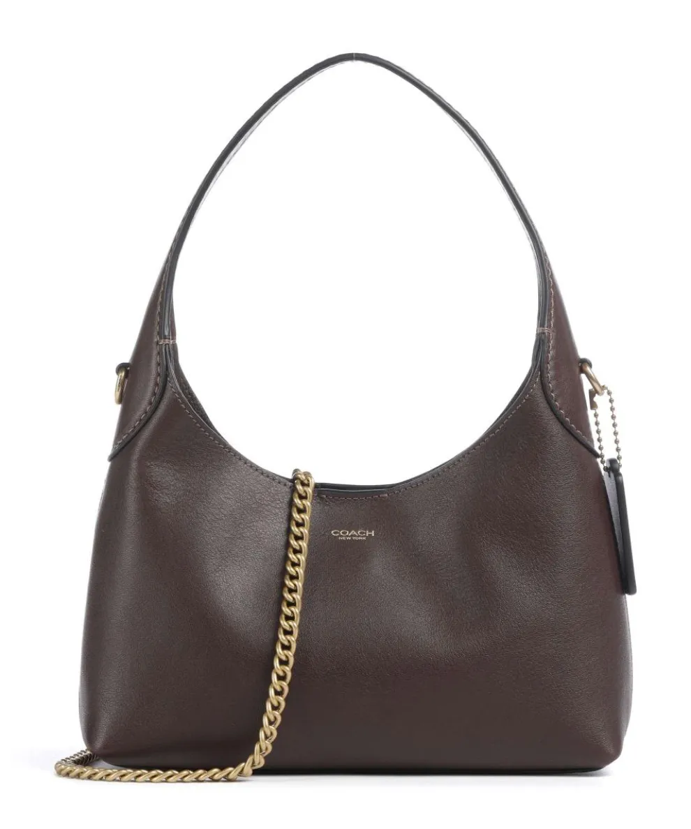 Brooklyn 23 Shoulder bag fine grain leather dark brown
