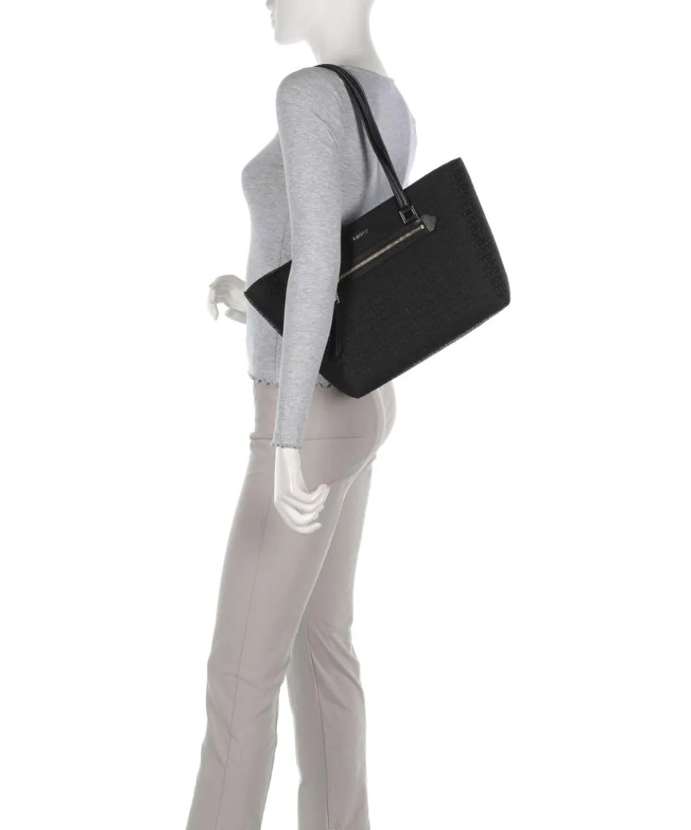 Bryant Tote bag polyester, grained cow leather black