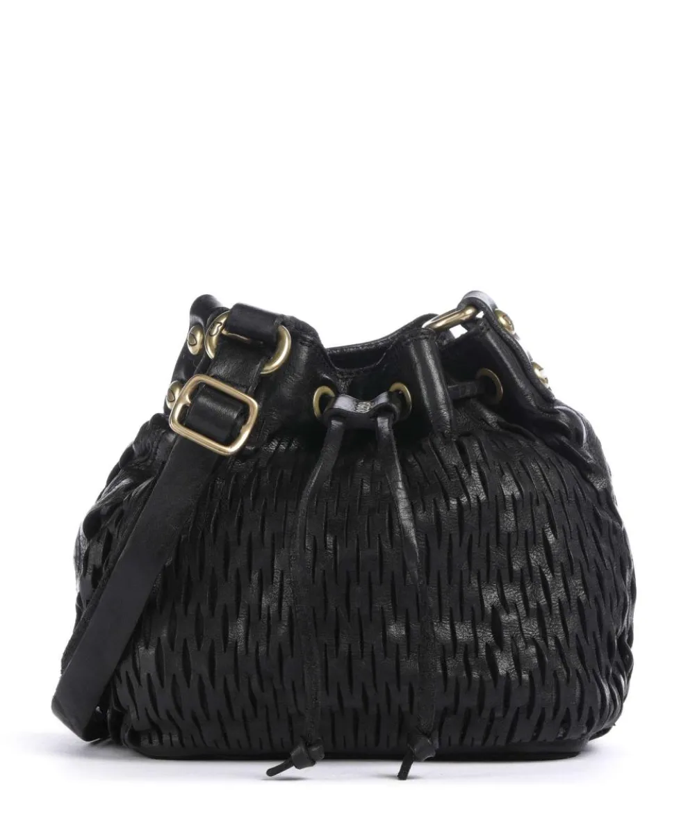 Bucket bag grained cow leather black