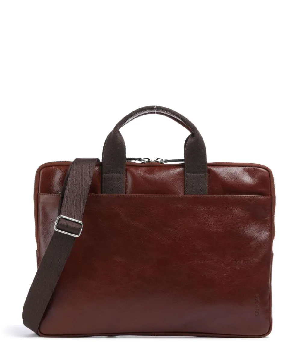 Buddy Briefcase 15″ buffalo leather red brown