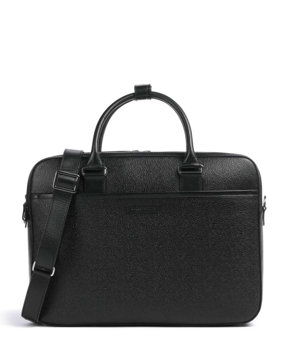 Burin Briefcase 16″ grained cow leather black