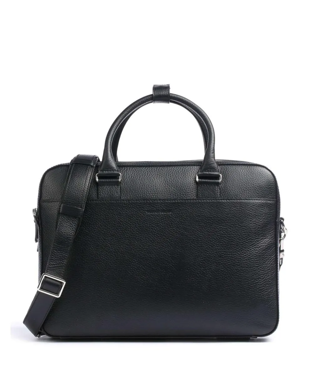 Burin Briefcase grained calfskin black