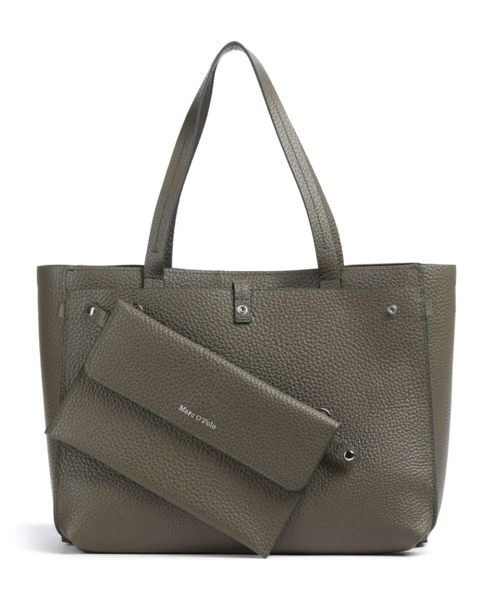 Busin M Tote bag 15″ grained cow leather khaki