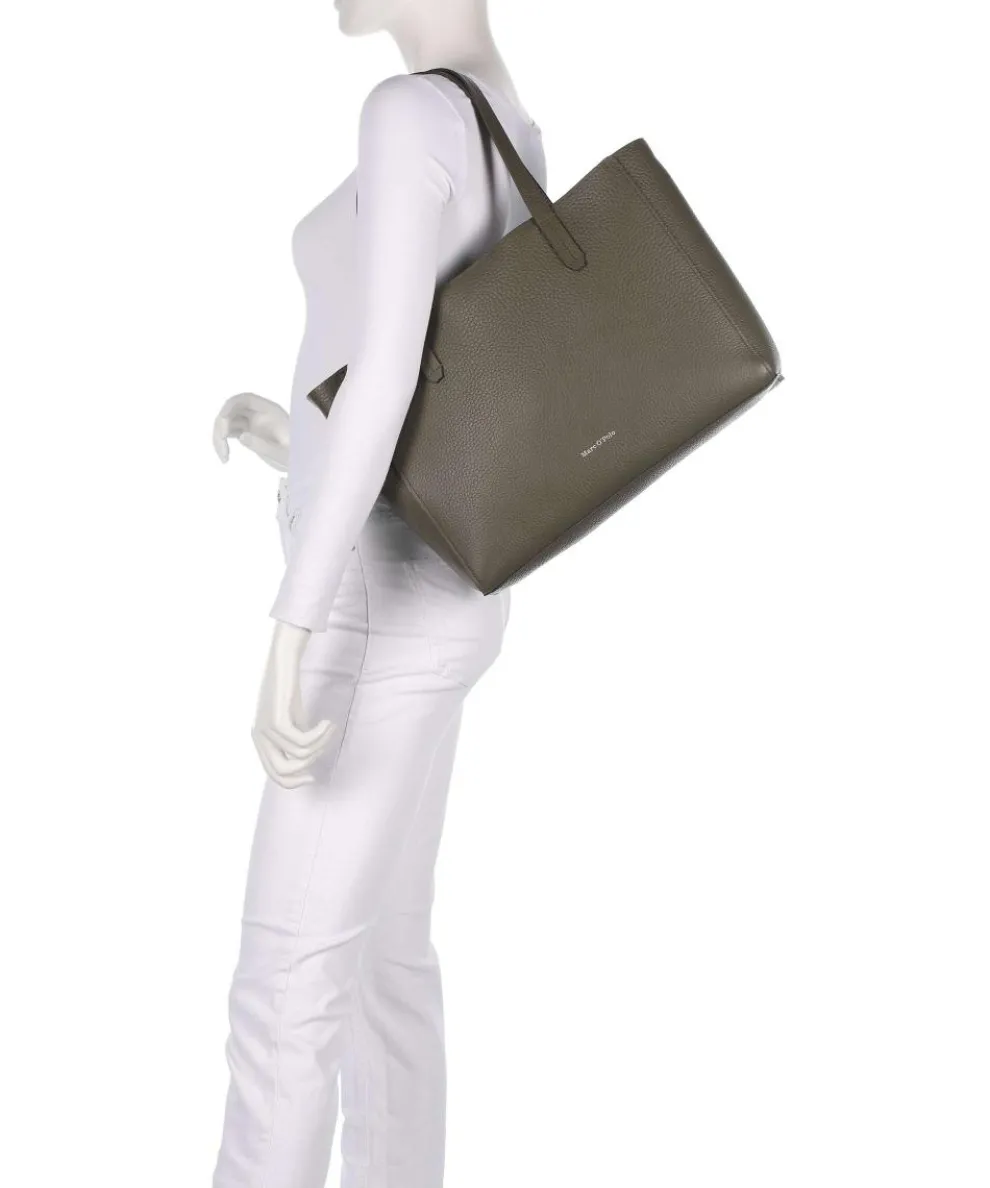 Busin M Tote bag 15″ grained cow leather khaki