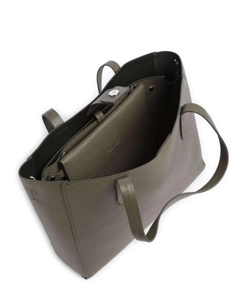 Busin M Tote bag 15″ grained cow leather khaki