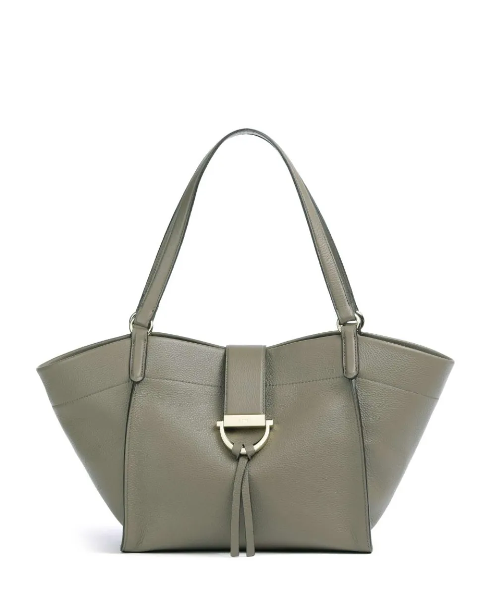 Agave Temi Tote bag grained leather taupe
