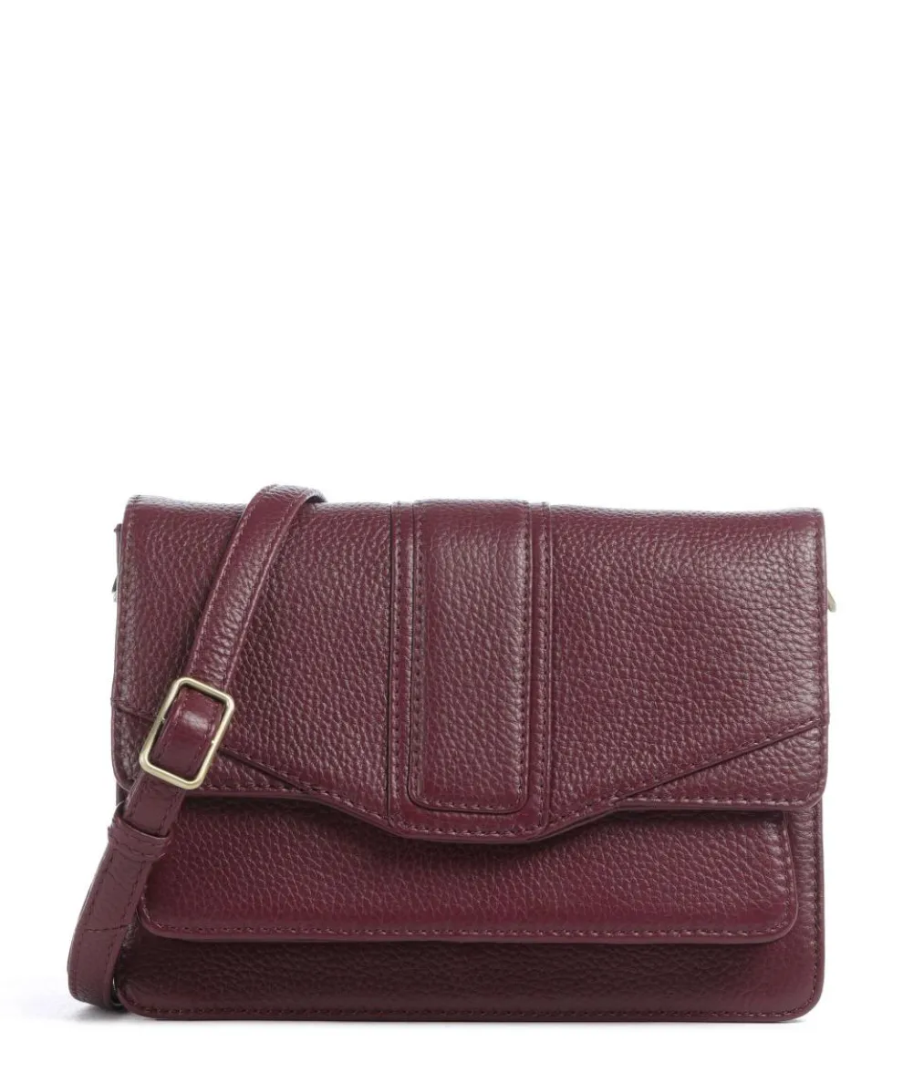 Jane Crossbody bag grained cow leather bordeaux red