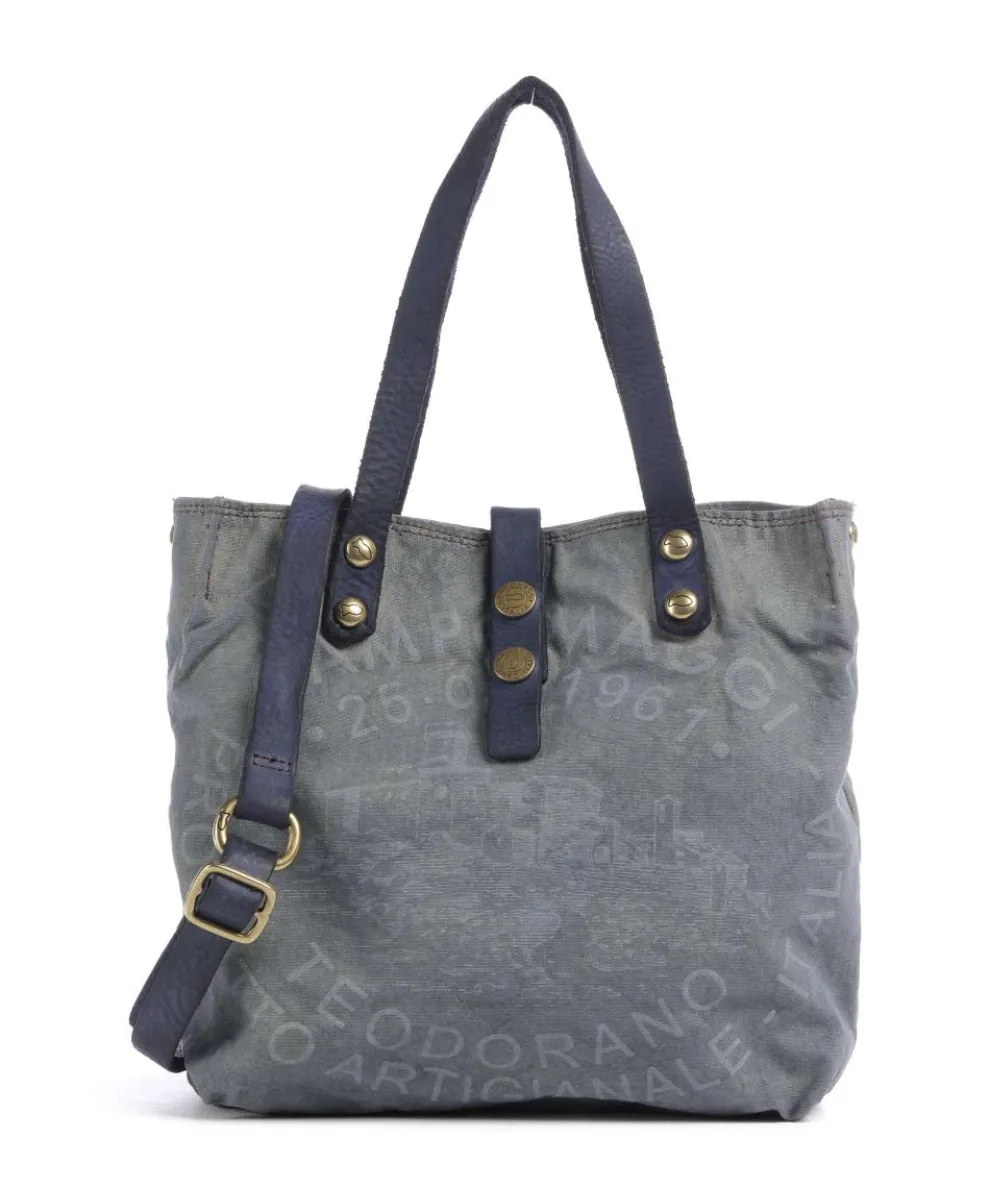 Handbag canvas blue-grey