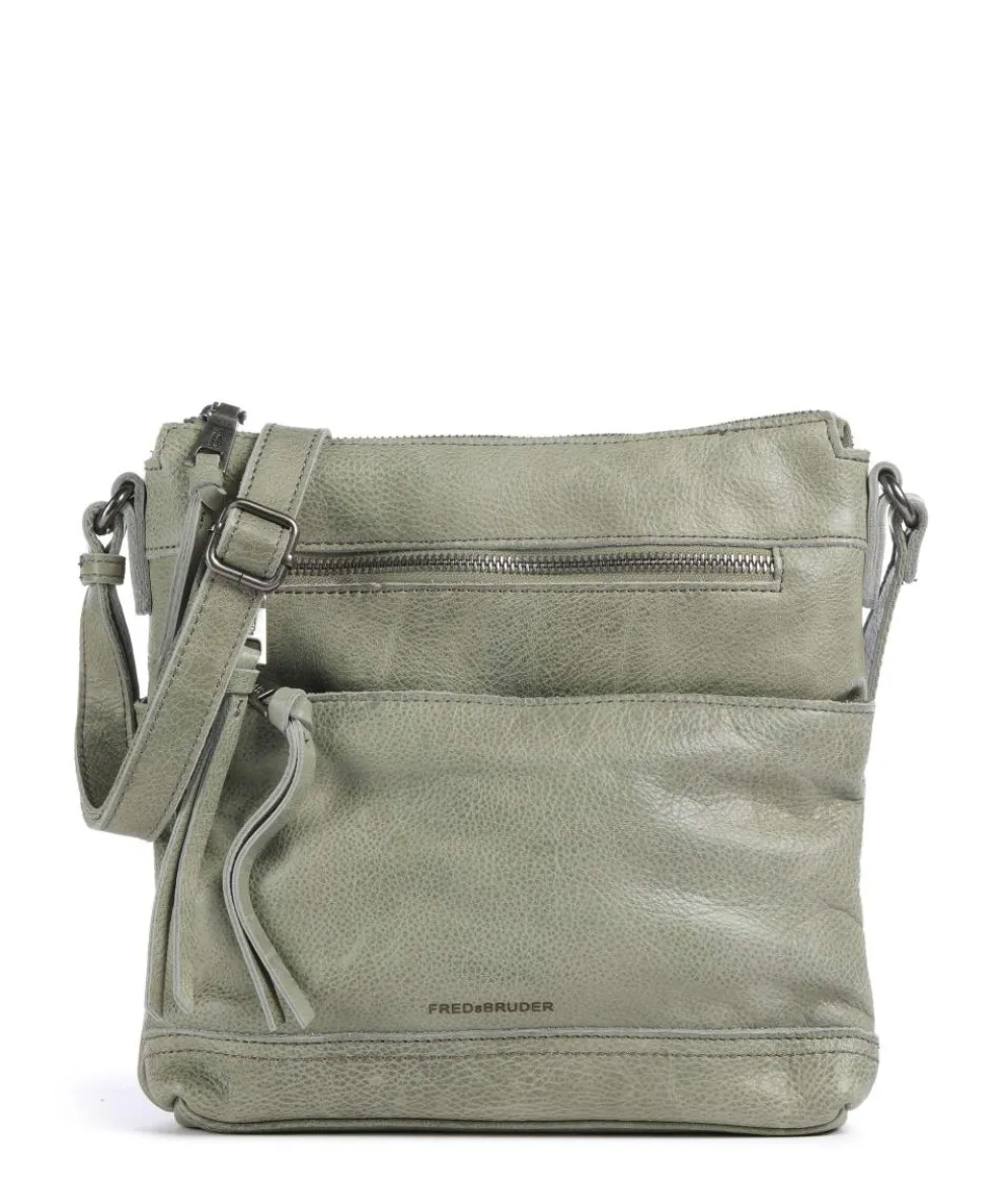 My old Friend Crossbody bag grained leather greygreen